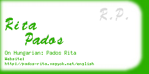 rita pados business card